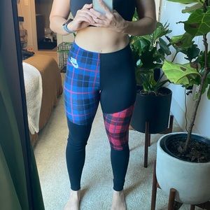 Nike Plaid Color Block Leggings